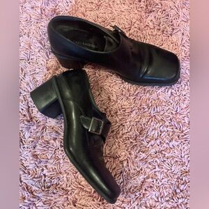 ENZO ANGIOLINE -BLACK LEATHER SHOES  w/BUCKLE size 10M